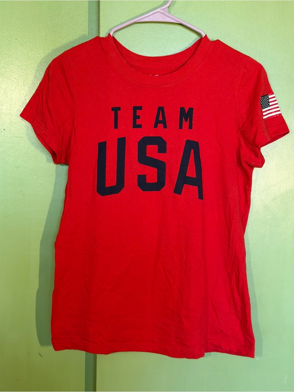 Nike Red TEAM USA Short Sleeve Graphic Tee - Women's